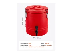 Dispensador de Bebidas SucceBuy Isotérmico 11,4 L, Fuente de Agua Caliente y Fría No Eléctrica con Grifo, Contenedor Isotérmico de Calidad Alimentaria
