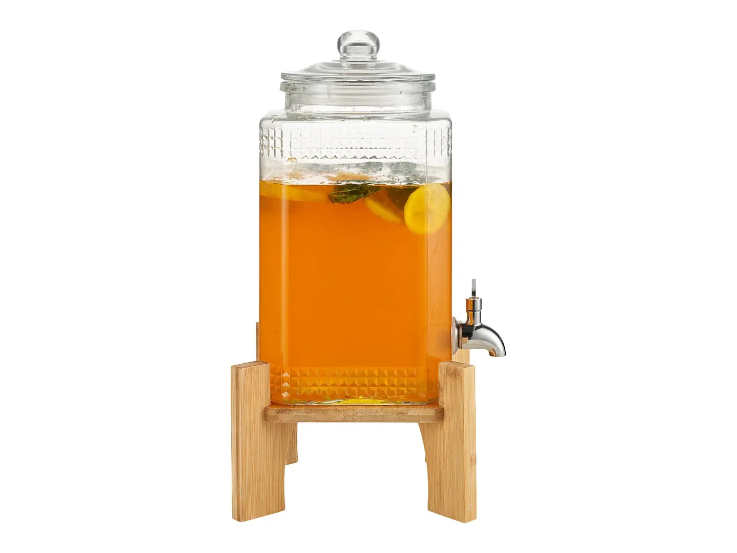 Dispensador de Bebidas SucceBuy Dispensador de Bebidas de Vidrio para Fiestas de 5,5 L con Soporte