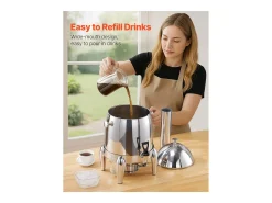 Dispensador de Bebidas SucceBuy, 12 L, Fuente de Agua Caliente y Fría de Acero Inoxidable, Dispensador de Té, para Café