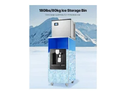 Dispensador de Cubitos de Hielo SucceBuy, 9 kg/min, Dispensación Automática con Triturador, Patas de Altura Ajustable, para Máquina de Hielo de Oficina