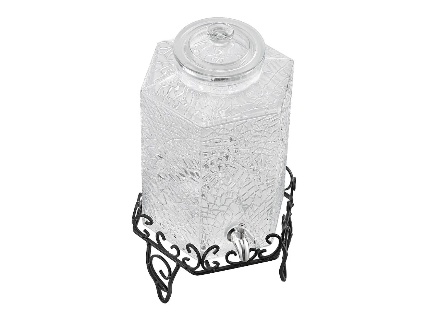 Distribuidor de Bebidas SucceBuy, Gran Capacidad de 10 L, Fuente de Agua de Vidrio, Distribución de Agua, Zumo, Limonada, Té Helado, para Café
