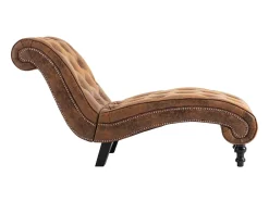 Diván de piel de ante artificial marrón PWFG89009