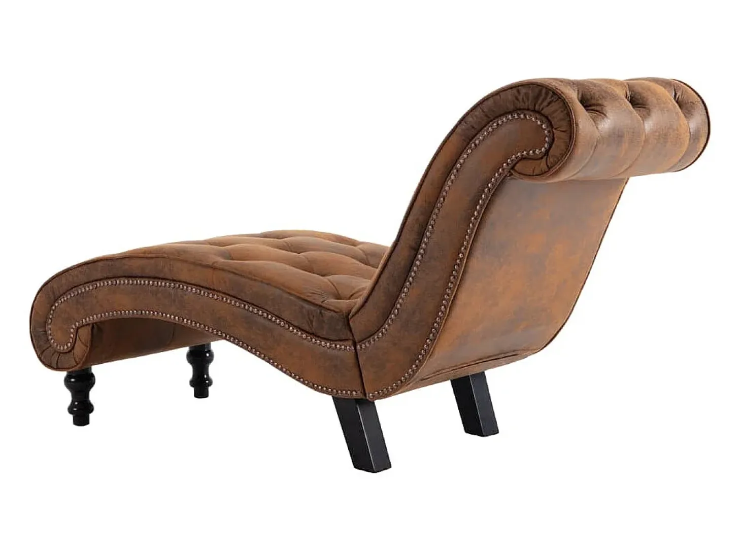 Diván de piel de ante artificial marrón PWFG89009