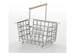 DON HIERRO - Cesta metálica de ordenación con asa, tamaño semi grande, multifuncional y decorativa, ZESTA-