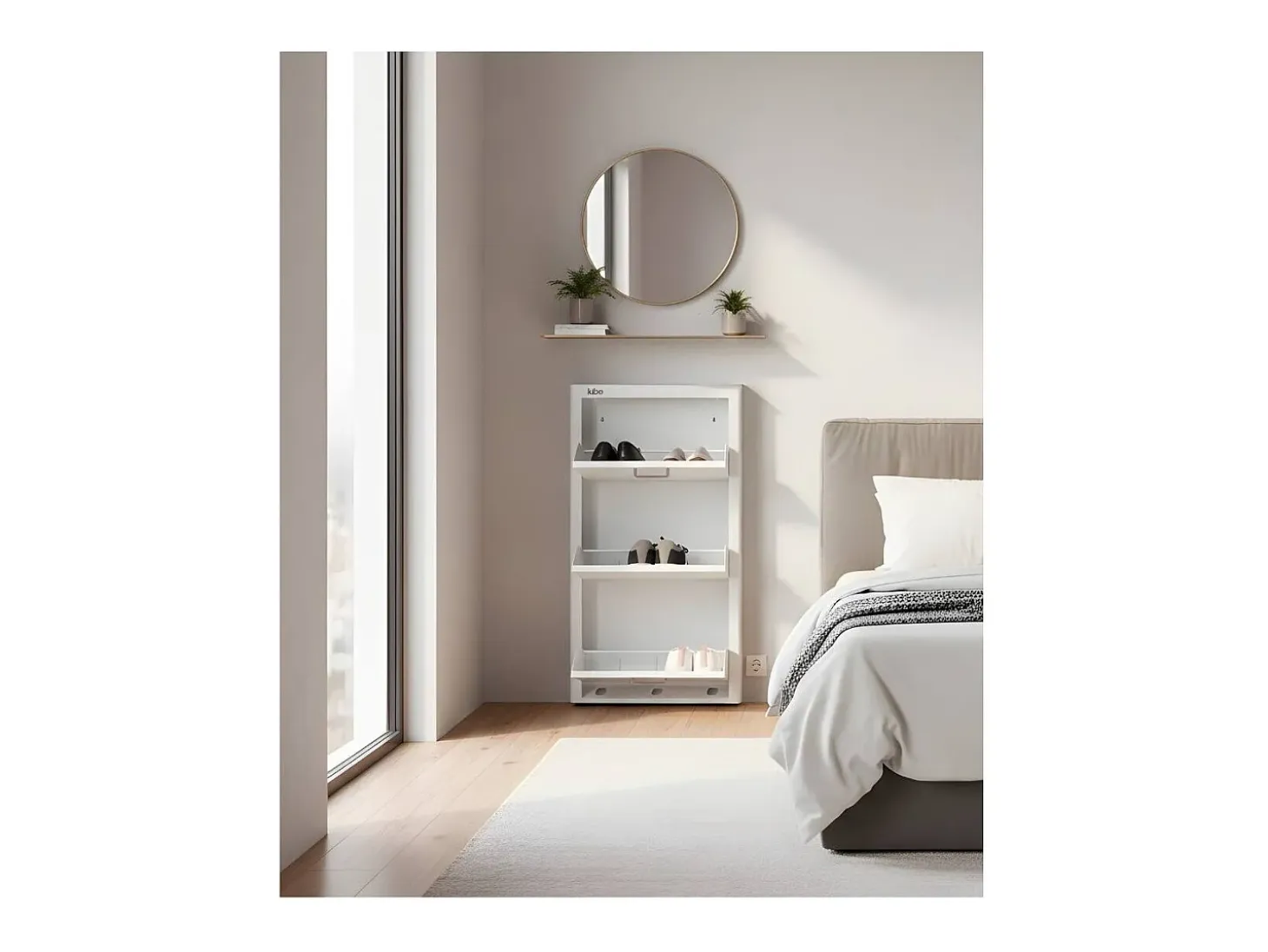 DON HIERRO - Zapatero KIBO compacto de 3 compartimentos ahorro de espacio hasta 9 pares-