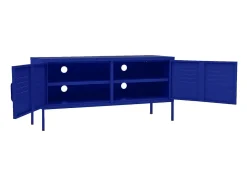 Drøbak Mueble para TV de acero azul marino 105x35x50 cm
