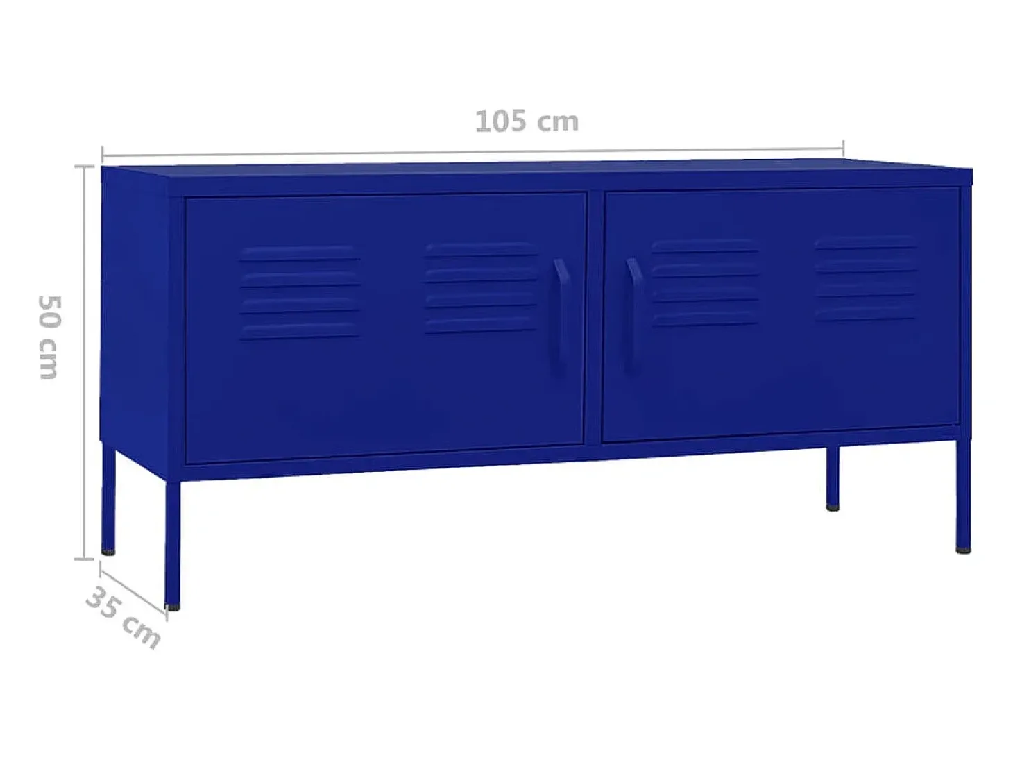 Drøbak Mueble para TV de acero azul marino 105x35x50 cm