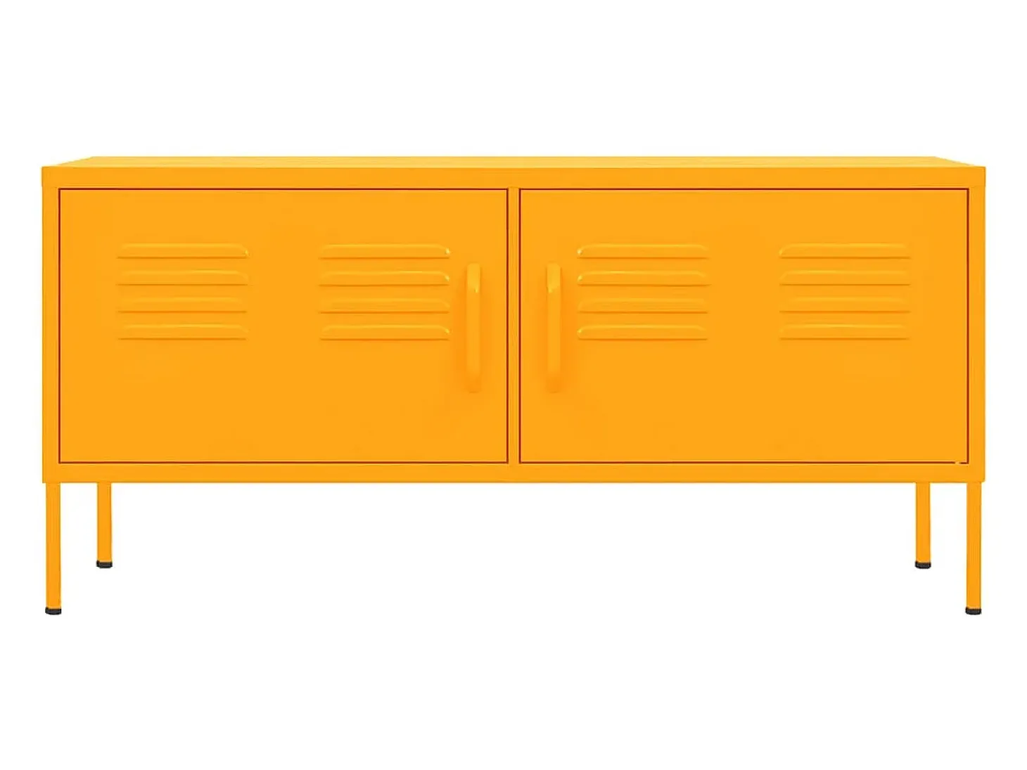 Drøbak Mueble para TV de acero amarillo mostaza 105x35x50 cm