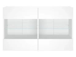 DuBois Mueble de TV de pared con luces LED blanco 98,5x30x60,5 cm