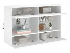 DuBois Mueble de TV de pared con luces LED blanco 98,5x30x60,5 cm