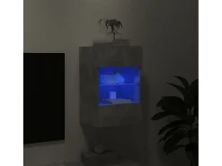 DuBois Mueble de TV de pared con luces LED gris hormigón 40x30x60,5 cm
