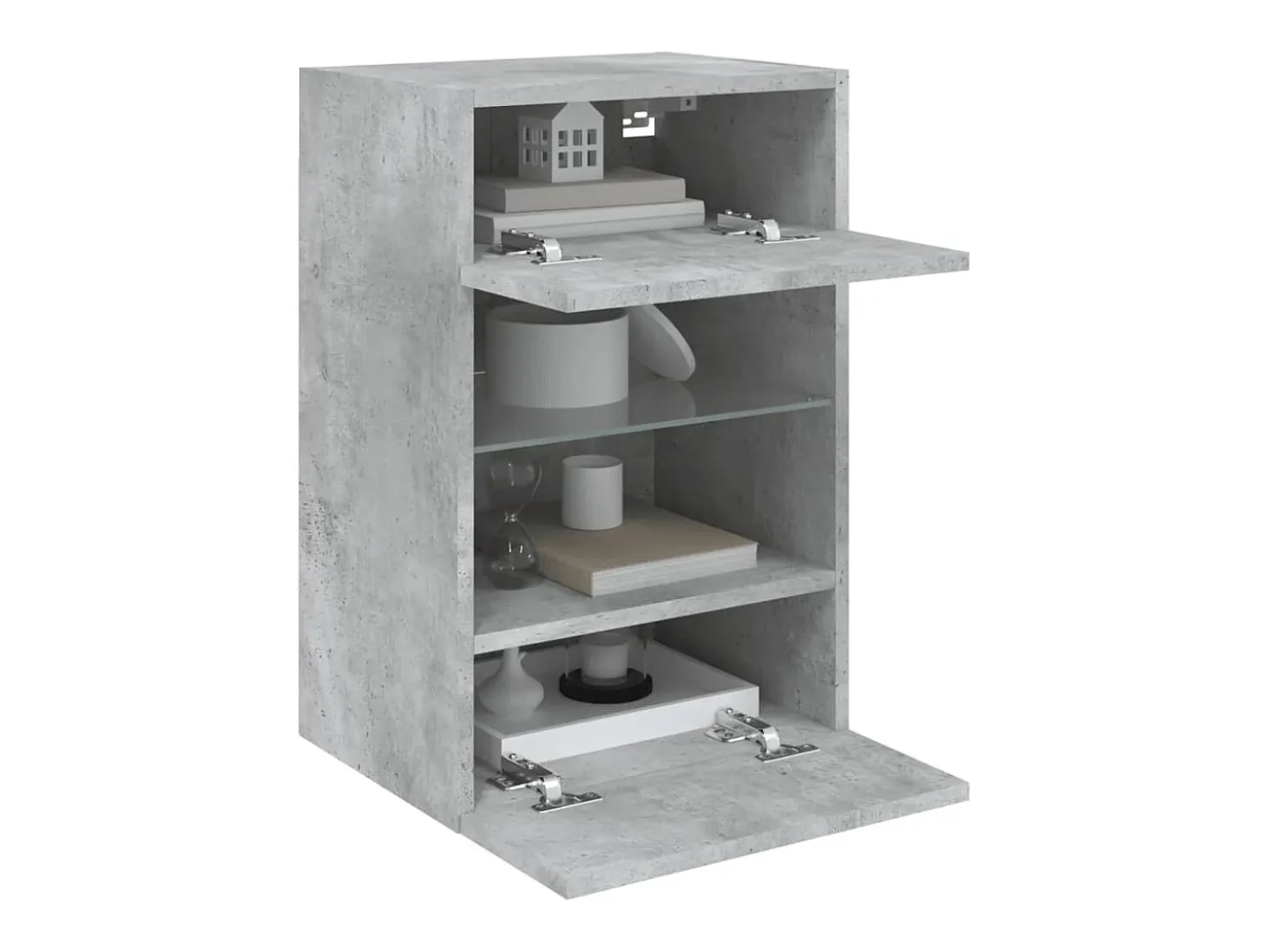 DuBois Mueble de TV de pared con luces LED gris hormigón 40x30x60,5 cm
