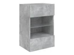DuBois Mueble de TV de pared con luces LED gris hormigón 40x30x60,5 cm
