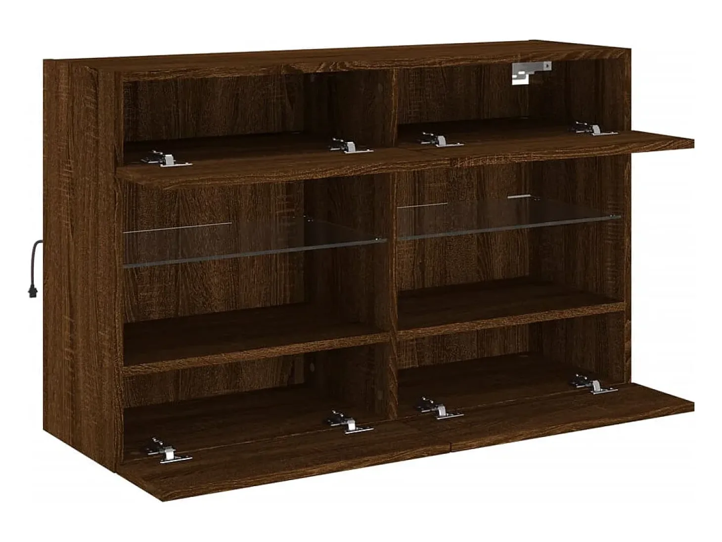 DuBois Mueble TV de pared con luces LED roble marrón 98,5x30x60,5 cm