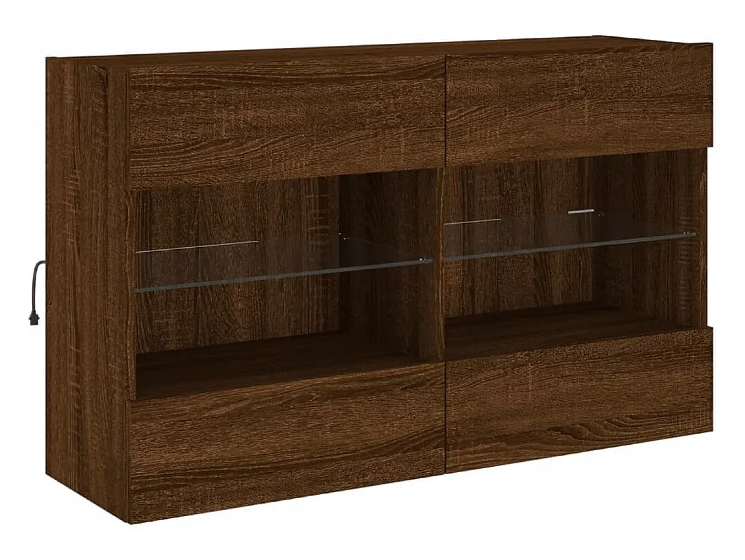 DuBois Mueble TV de pared con luces LED roble marrón 98,5x30x60,5 cm