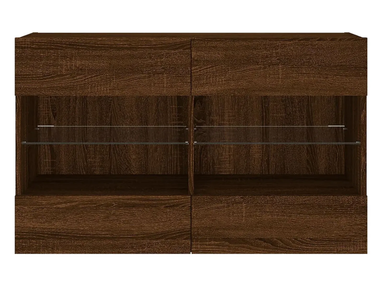 DuBois Mueble TV de pared con luces LED roble marrón 98,5x30x60,5 cm
