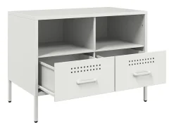 Dundrum Mueble para TV acero blanco 68x39x50,5 cm