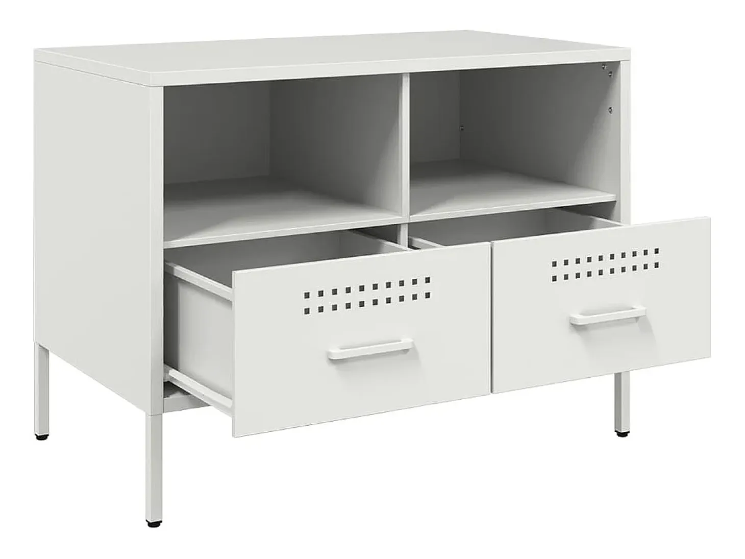 Dundrum Mueble para TV acero blanco 68x39x50,5 cm