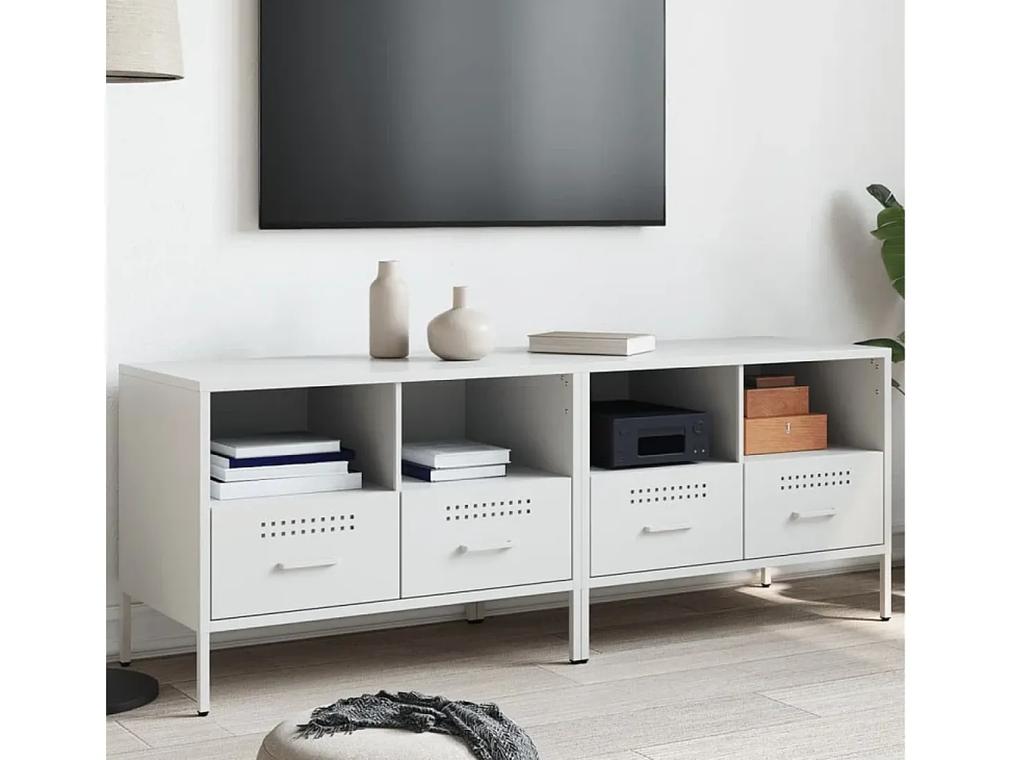 Dundrum Muebles para TV 2 unidades acero blanco 68x39x50,5 cm