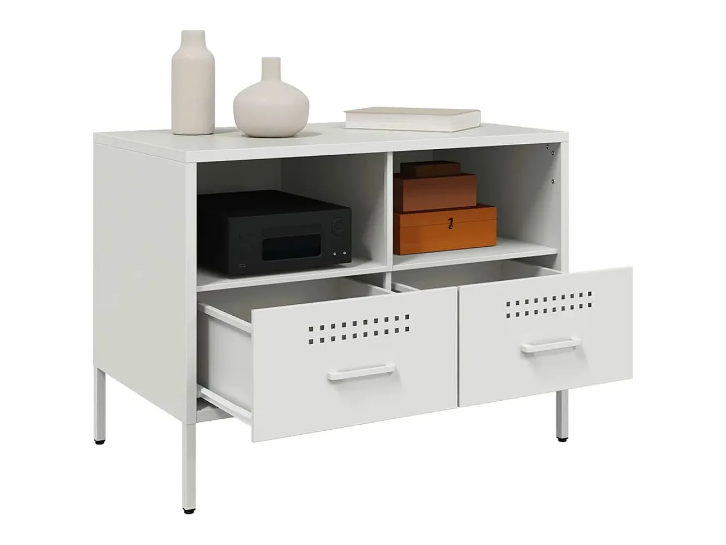 Dundrum Muebles para TV 2 unidades acero blanco 68x39x50,5 cm