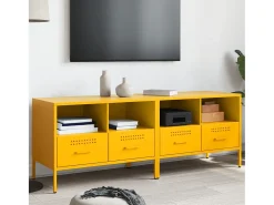 Dundrum Muebles para TV 2 unidades acero amarillo mostaza 68x39x50,5 cm