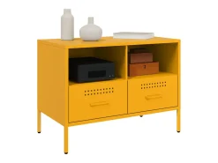 Dundrum Muebles para TV 2 unidades acero amarillo mostaza 68x39x50,5 cm