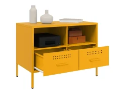 Dundrum Muebles para TV 2 unidades acero amarillo mostaza 68x39x50,5 cm