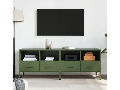 Dundrum Muebles para TV 2 unidades acero verde oliva 68x39x50,5 cm