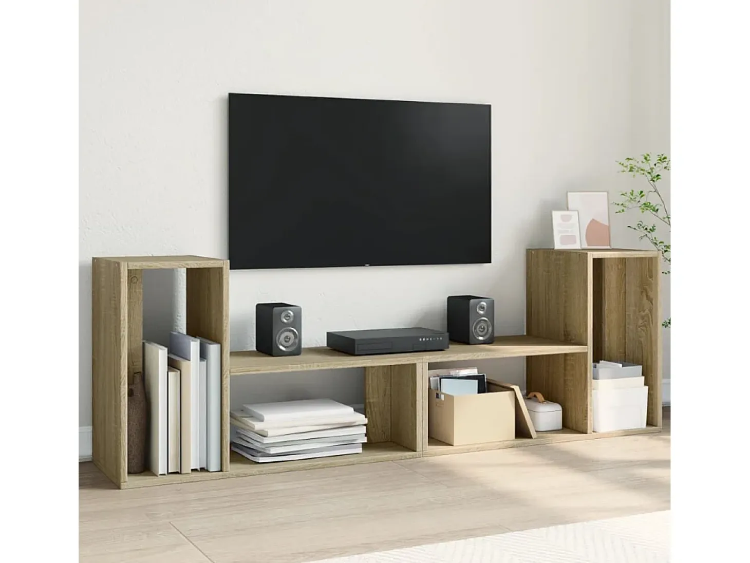 Dunmore Muebles de TV 2 uds madera ingeniería roble Sonoma 75x30x50 cm