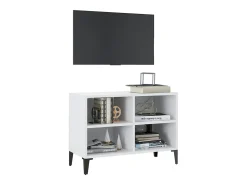 Eadestown Mueble de TV con patas de metal blanco 69,5x30x50 cm