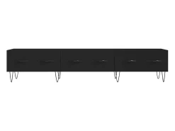 Eilve Mueble de TV madera de ingeniería negro 150x36x30 cm
