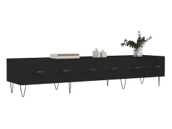 Eilve Mueble de TV madera de ingeniería negro 150x36x30 cm