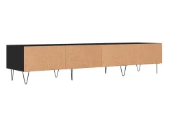 Eilve Mueble de TV madera de ingeniería negro 150x36x30 cm