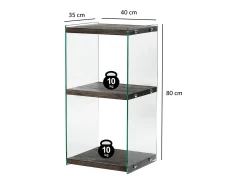 Elegante librería antracita, 40 x 80 x 35 cm | Estructura 100% madera maciza y 100% cristal templado | Desmontable para un fácil montaje, pe