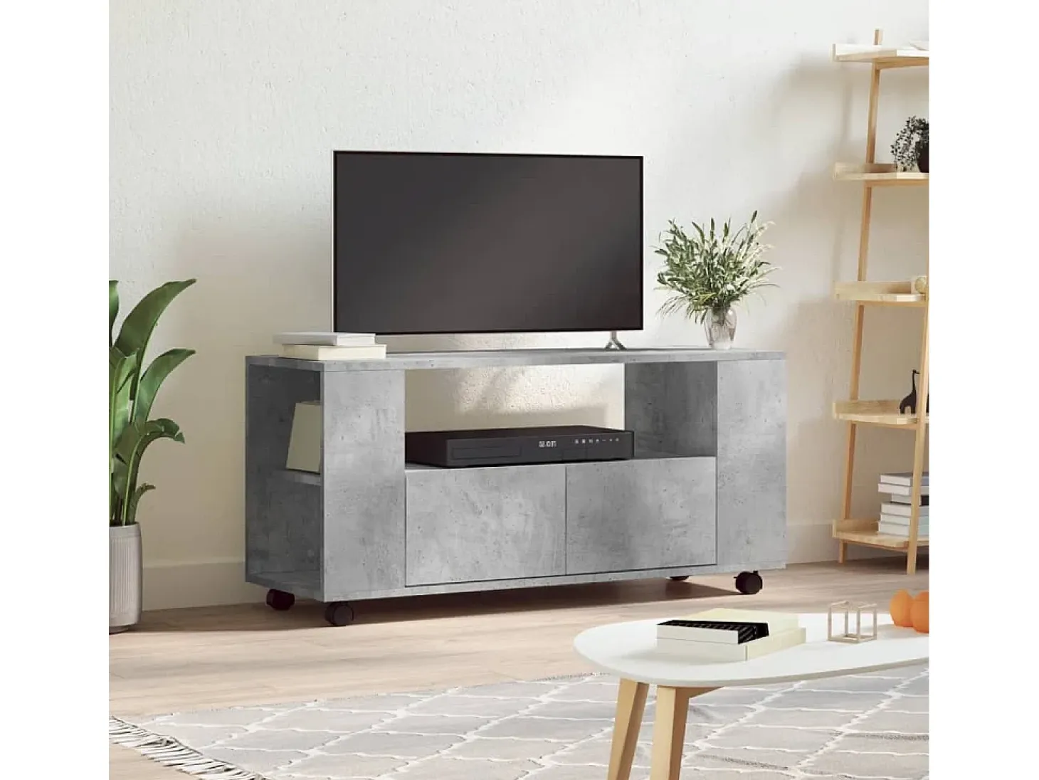 Elli Mueble de TV madera de ingeniería gris hormigón 102x34,5x43 cm