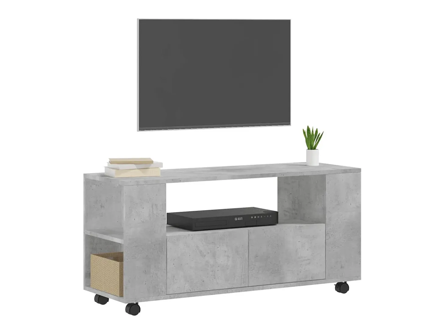Elli Mueble de TV madera de ingeniería gris hormigón 102x34,5x43 cm