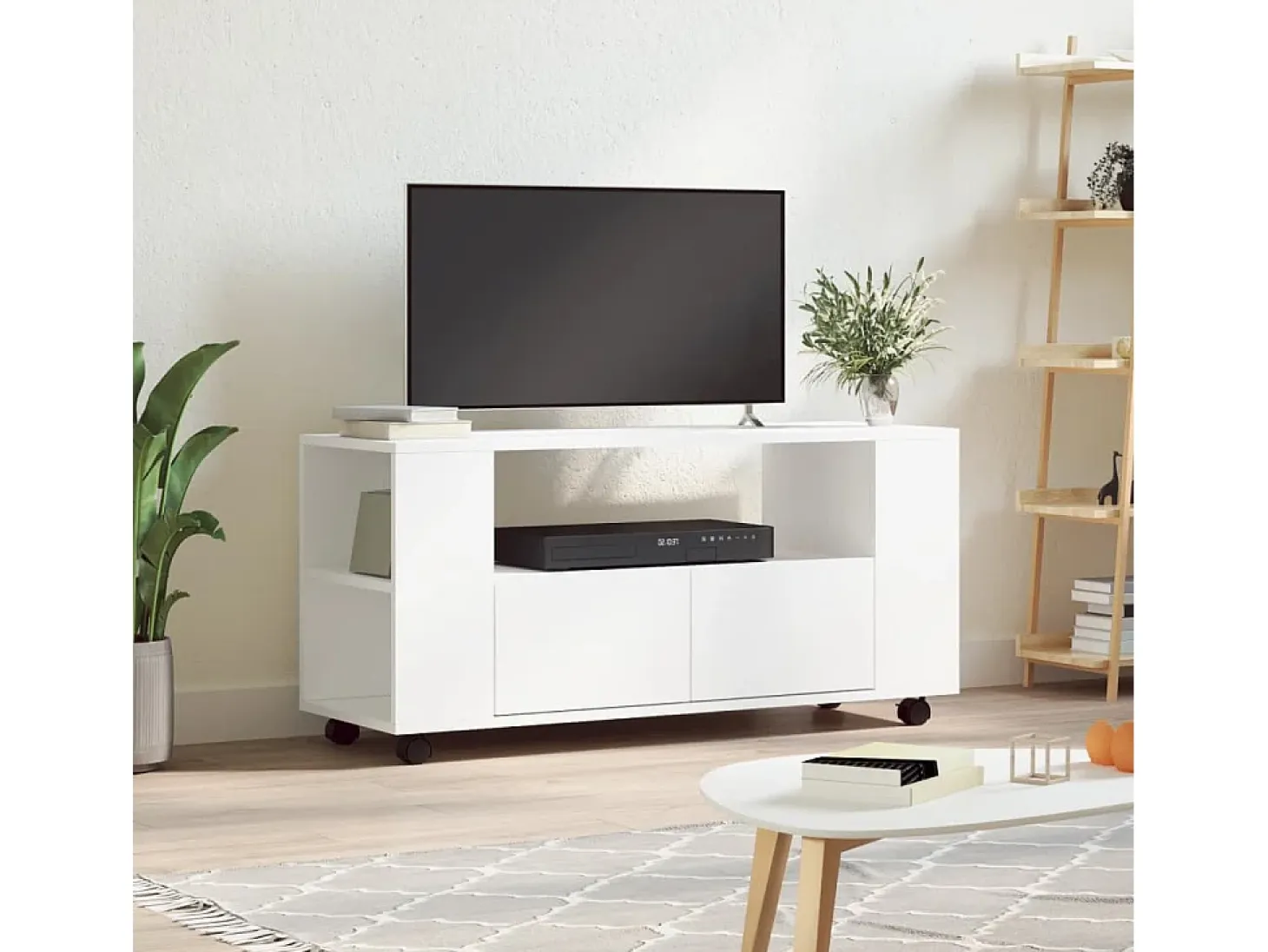 Elli Mueble para TV madera de ingeniería blanco 102x34,5x43 cm