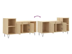 Erinor Mueble para TV madera contrachapada roble Sonoma 100x35x55 cm