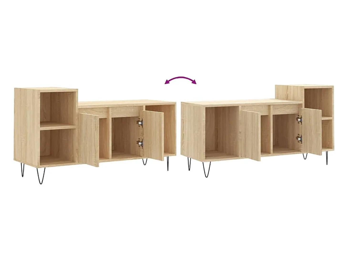 Erinor Mueble para TV madera contrachapada roble Sonoma 100x35x55 cm