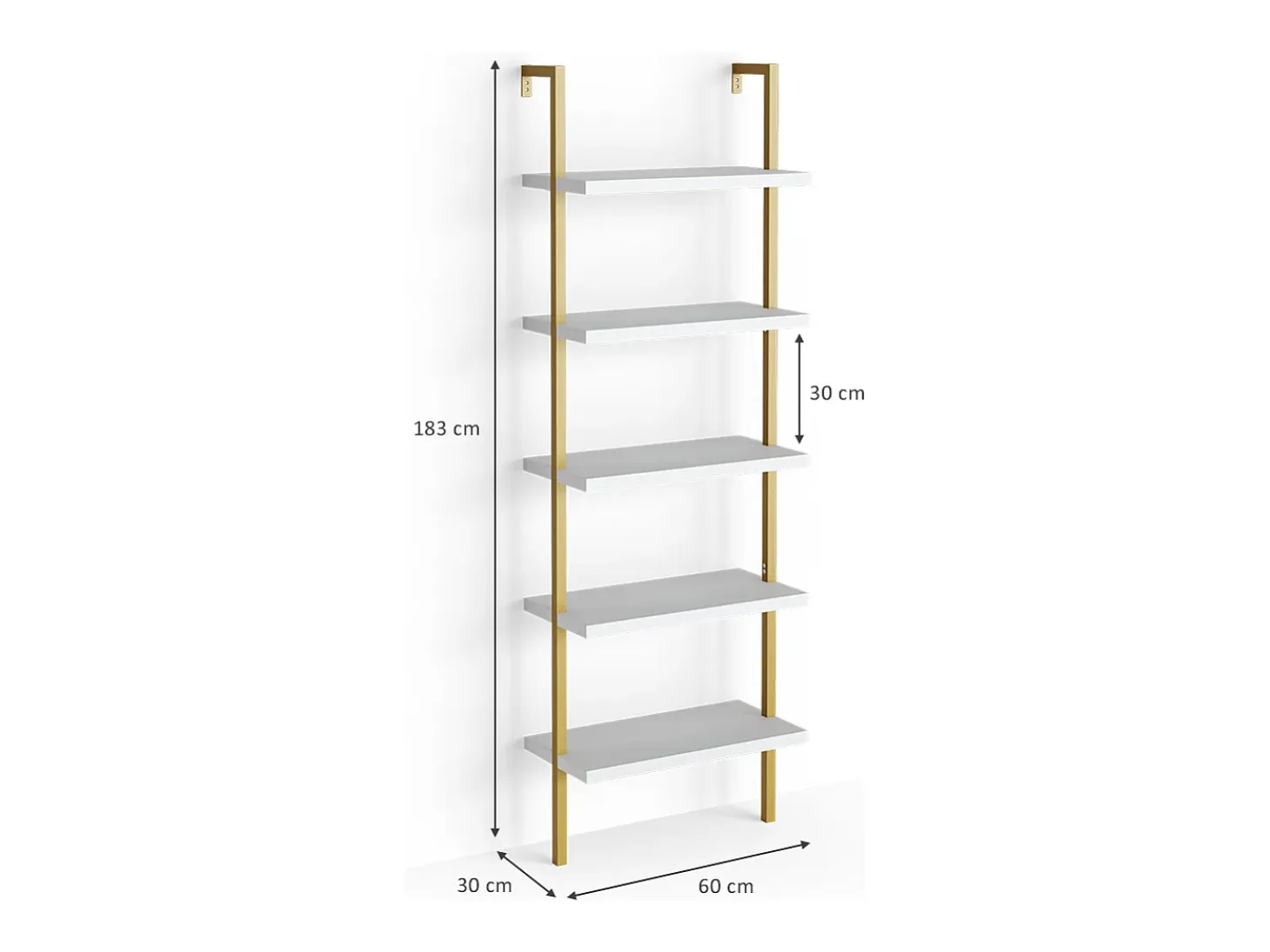Escalera estantería blanco 60x30x183 ava