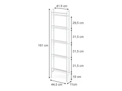 Escalera estantería blanco 44.5x11x160 klivo