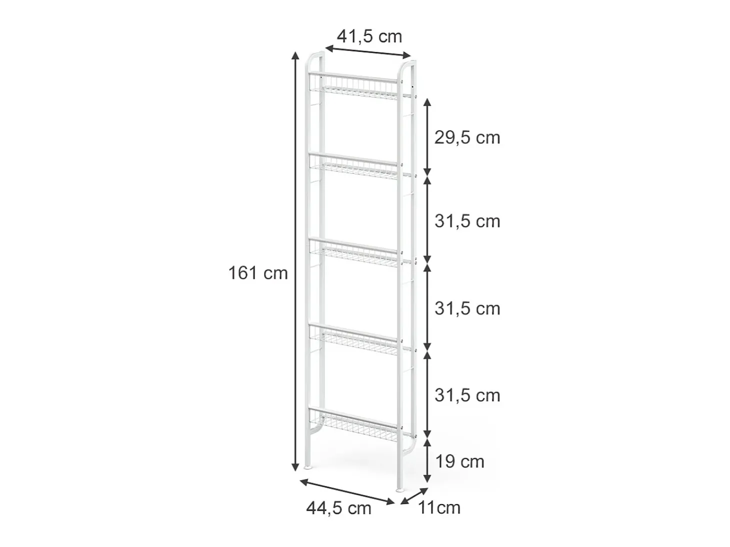 Escalera estantería blanco 44.5x11x160 klivo