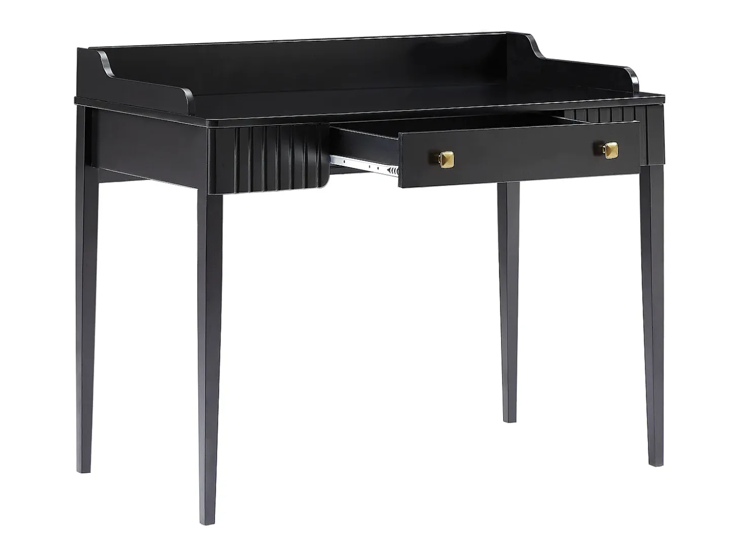 Escritorio consola con 1 cajón en MDF negro mate - RENEVI by Pascal Morabito