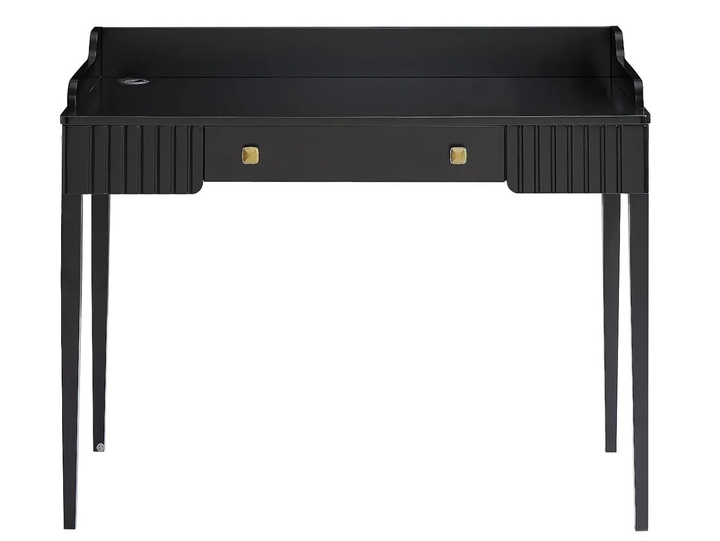 Escritorio consola con 1 cajón en MDF negro mate - RENEVI by Pascal Morabito