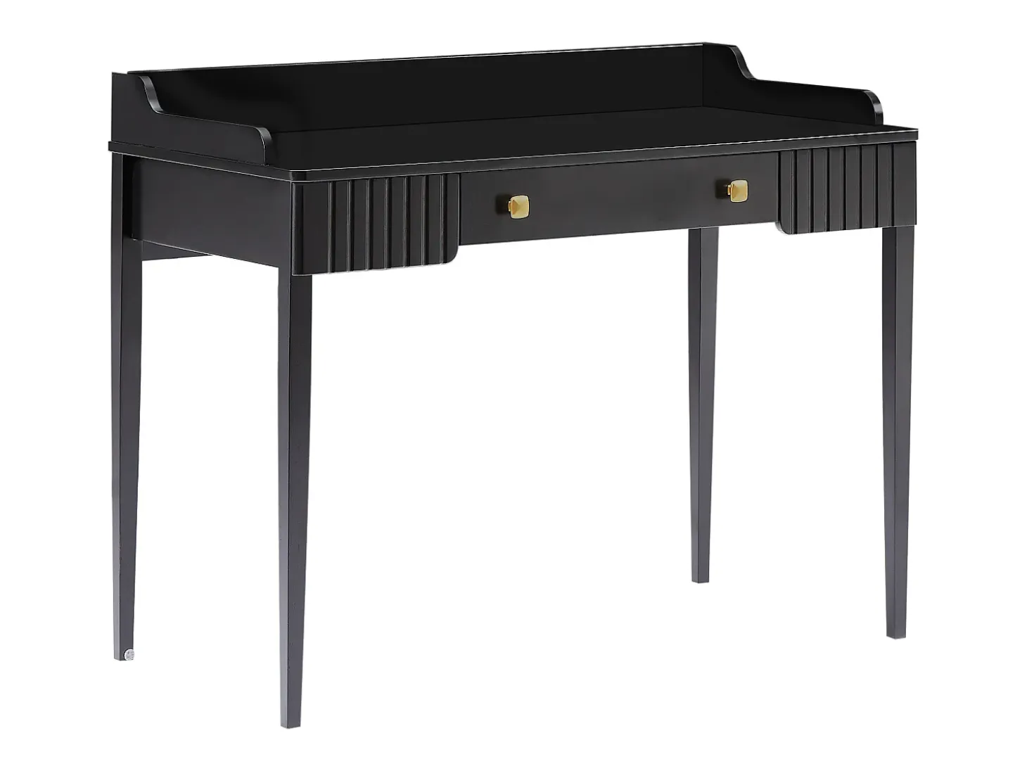 Escritorio consola con 1 cajón en MDF negro mate - RENEVI by Pascal Morabito