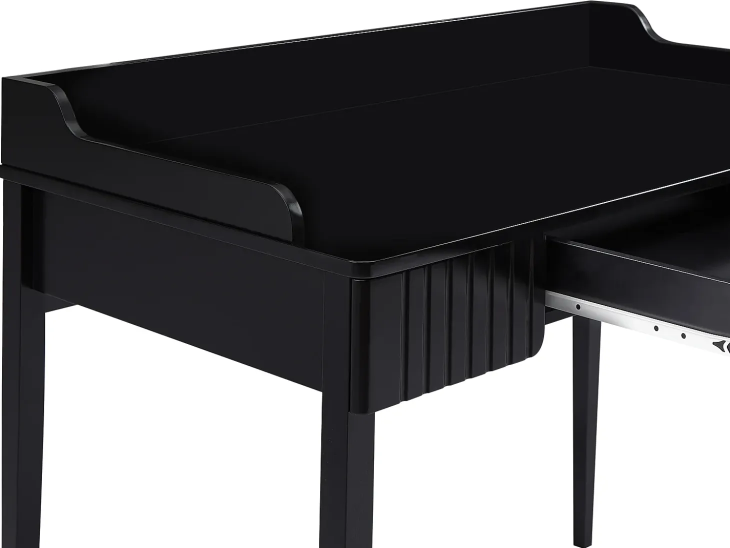 Escritorio consola con 1 cajón en MDF negro mate - RENEVI by Pascal Morabito