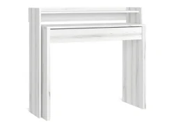 Escritorio Extensible, 99x90x35cm, retractil, Oficina o Estudio, Blanco veteado