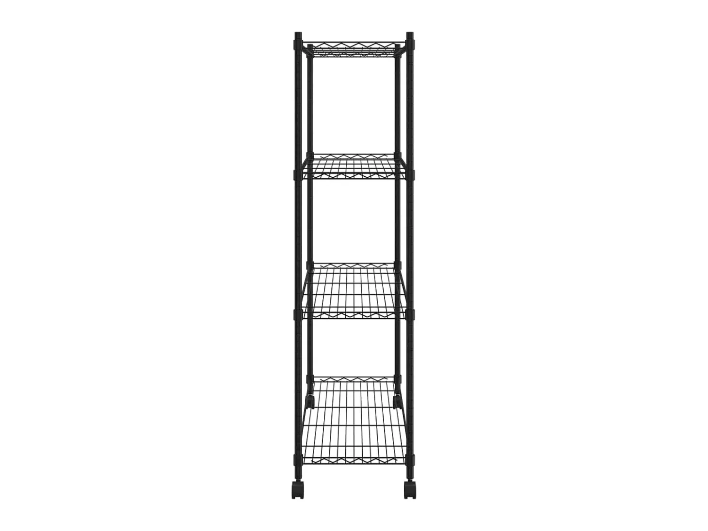 Estante almacenaje 4 niveles ruedas 90x35x142cm negro 200kg ES571818