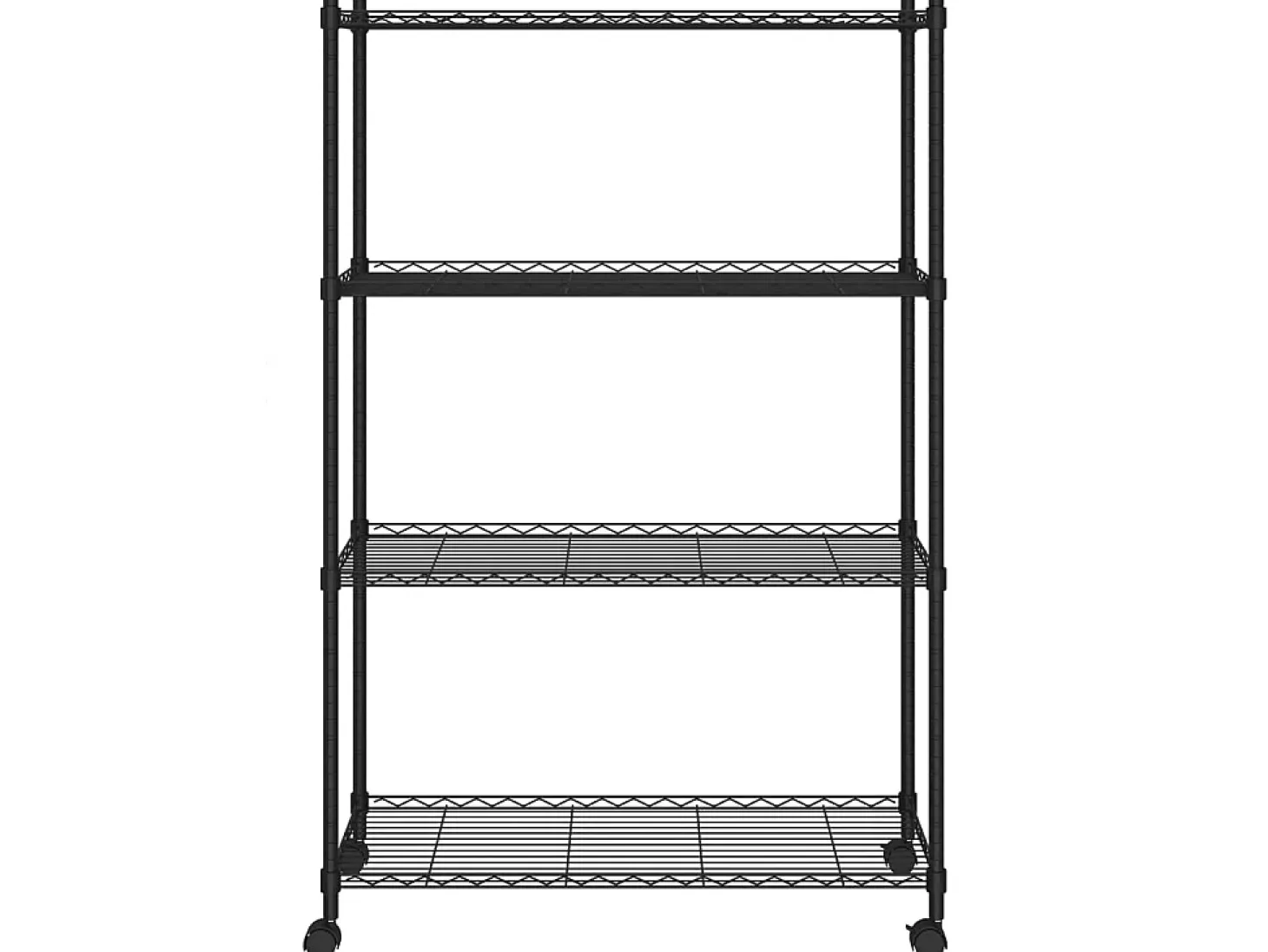 Estante almacenaje 4 niveles ruedas 90x35x142cm negro 200kg ES571818