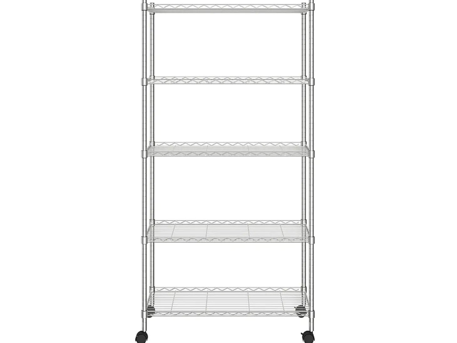 Estante almacenaje 5 niveles ruedas 75x35x155 cm cromado 250 kg ES697321